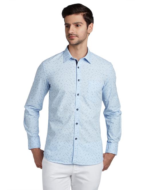 blue printed casual shirt - 17803823 - Very Small Image - 1