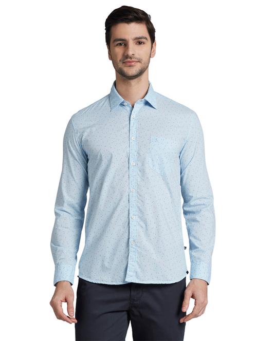 light blue printed casual shirt - 17803850 - Very Small Image - 1