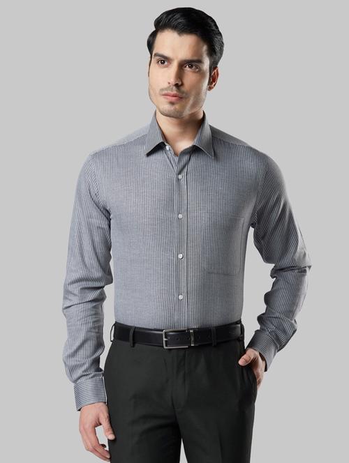 grey striped formal shirt - 17803853 - Very Small Image - 1