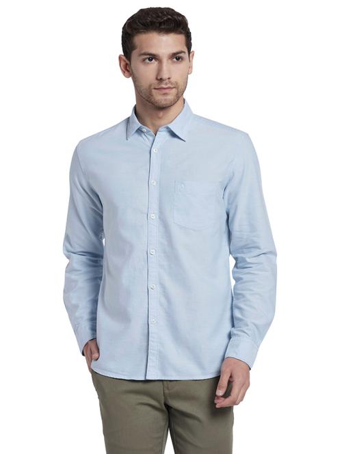 light blue solid casual shirt - 17803870 - Very Small Image - 1