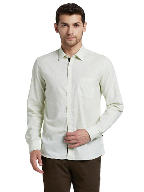 light green solid casual shirt - 17803882 - Very Small Image - 1