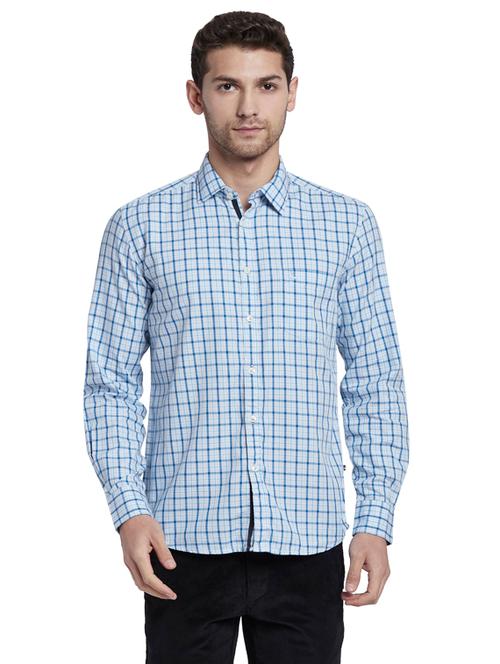 light blue checkered casual shirt - 17803902 - Very Small Image - 1