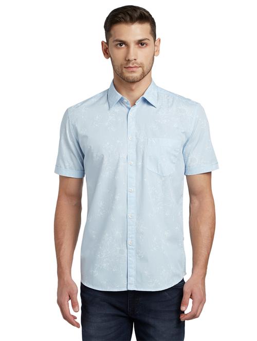 light blue printed casual shirt - 17803922 - Very Small Image - 1