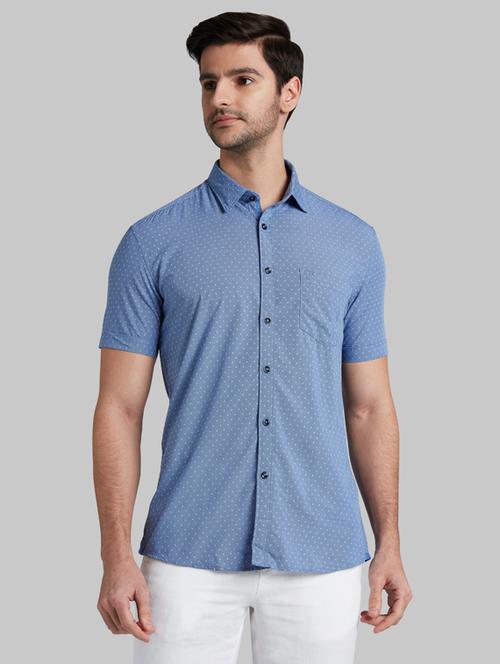 blue printed casual shirt - 17803938 - Very Small Image - 1