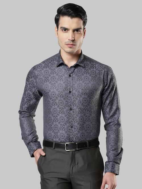 grey printed formal shirt - 17803986 - Very Small Image - 1