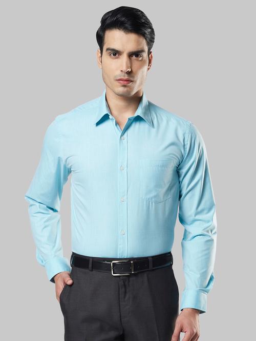 blue solid formal shirt - 17804045 - Very Small Image - 1