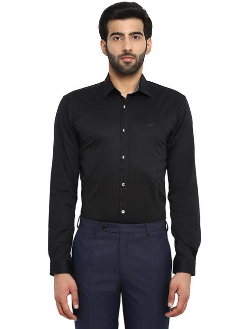 black solid formal shirt - 17804058 - Very Small Image - 1