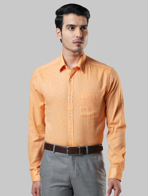 orange self design formal shirt - 17804080 - Very Small Image - 1