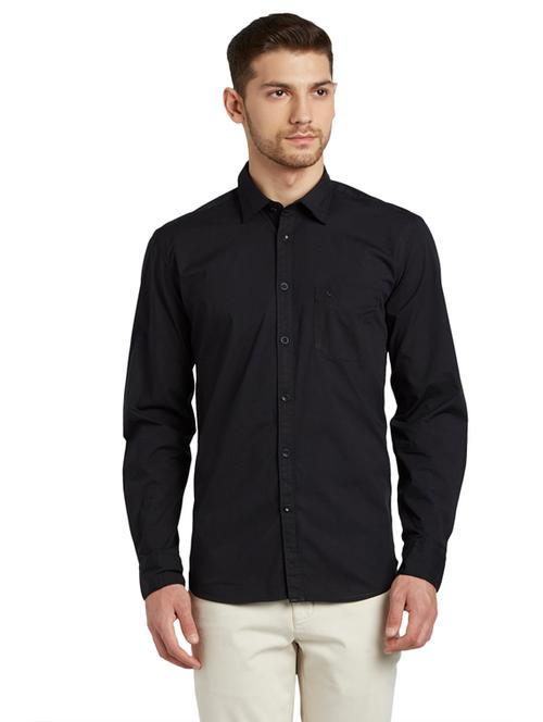 black solid casual shirt - 17804083 - Very Small Image - 1