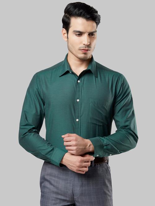 green solid formal shirt - 17804086 - Very Small Image - 1