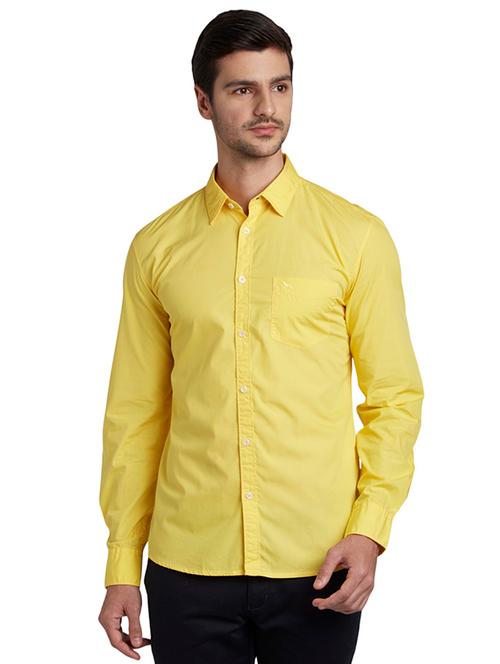 yellow solid casual shirt - 17804088 - Very Small Image - 1