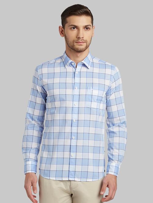 light blue checkered casual shirt - 17804149 - Very Small Image - 1