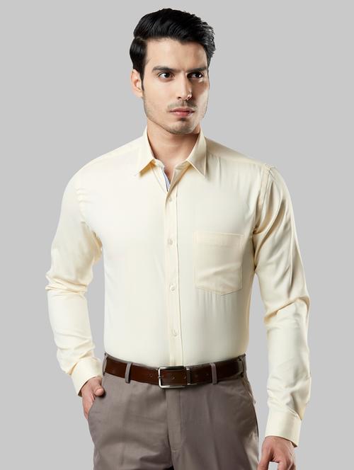 yellow self design formal shirt - 17804162 - Very Small Image - 1