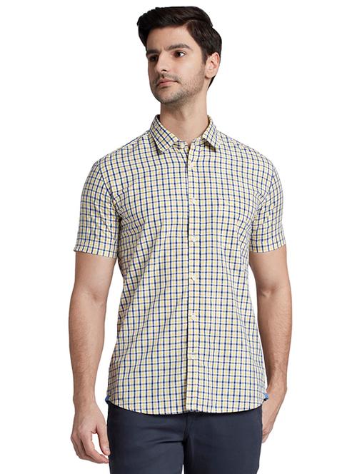 yellow checkered casual shirt - 17804167 - Very Small Image - 1