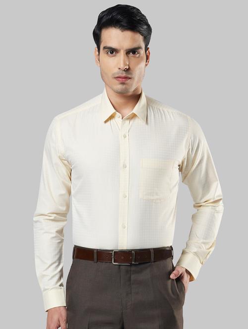 yellow self design formal shirt - 17804209 - Very Small Image - 1