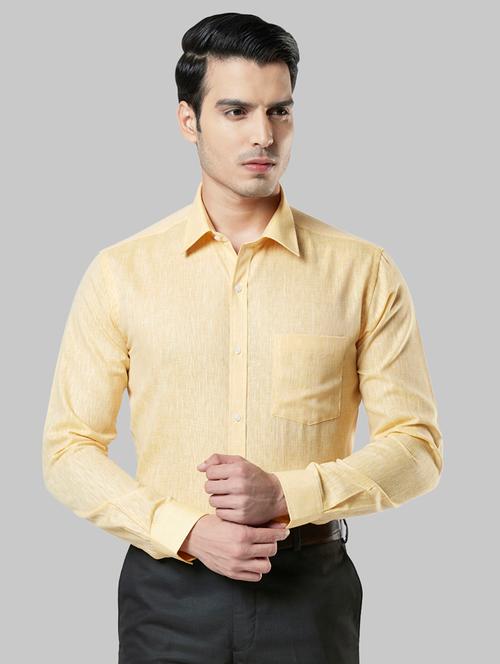 yellow solid formal shirt - 17804238 - Very Small Image - 1