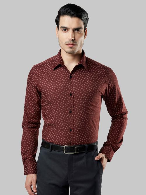 maroon printed formal shirt - 17804245 - Very Small Image - 1