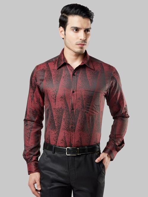 maroon printed formal shirt - 17804299 - Very Small Image - 1