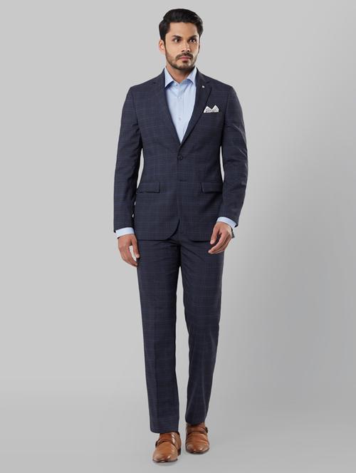 blue checkered single breasted suit - 17804307 - Very Small Image - 1