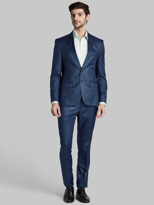 blue self design single breasted suit - 17804405 - Very Small Image - 1