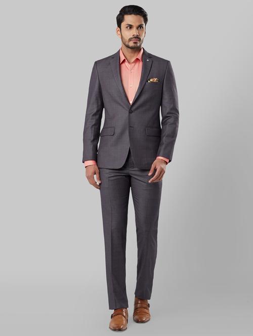 grey checkered single breasted suit - 17804438 - Very Small Image - 1