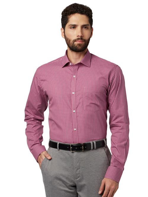 purple checkered formal shirt - 17804507 - Very Small Image - 1