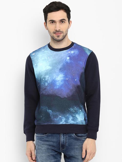 navy blue printed sweatshirt - 17804655 - Very Small Image - 1