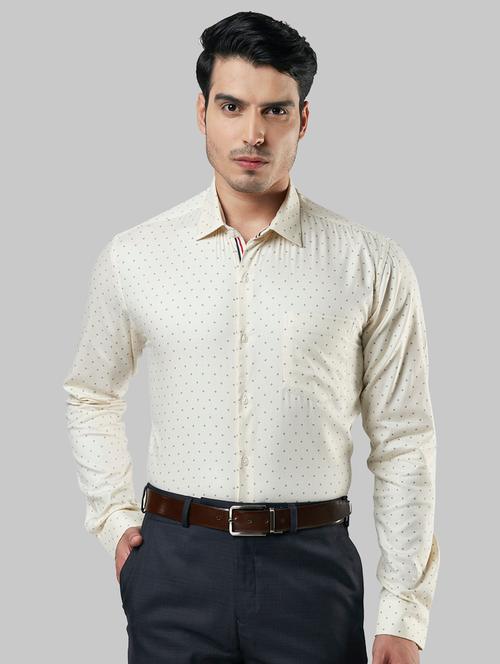 cream printed formal shirt - 17804693 - Very Small Image - 1