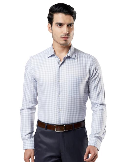 blue checkered formal shirt - 17804701 - Very Small Image - 1