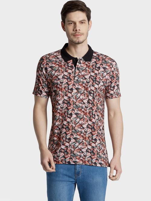 brown printed polo t-shirt - 17804803 - Very Small Image - 1