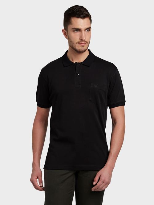 black solid polo t-shirt - 17804834 - Very Small Image - 1
