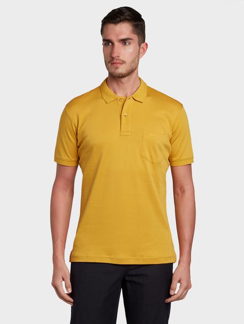 mustard solid polo t-shirt - 17804837 - Very Small Image - 1