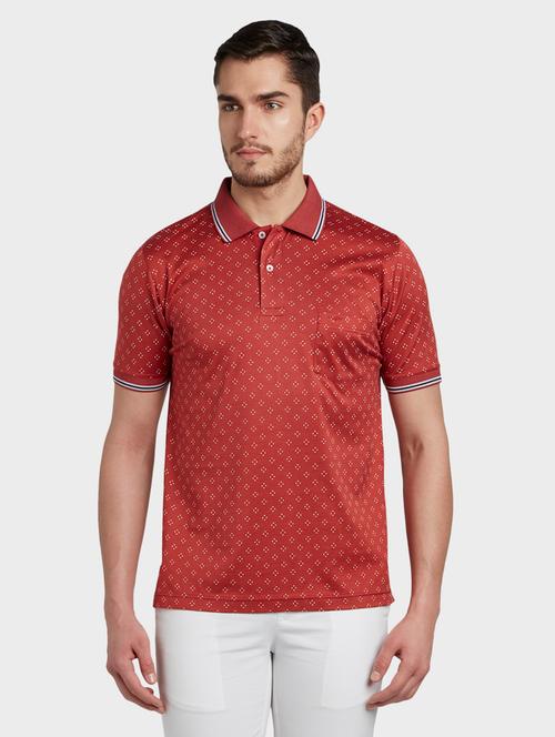 red printed polo t-shirt - 17804847 - Very Small Image - 1