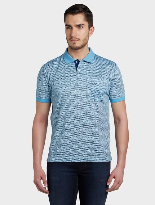 blue printed polo t-shirt - 17804849 - Very Small Image - 1