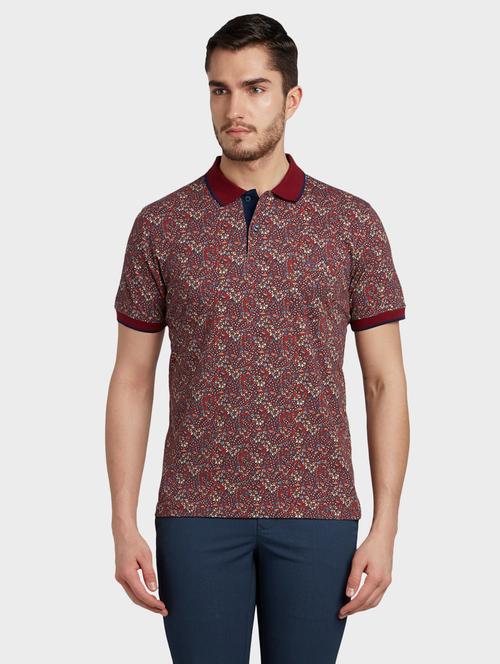 red printed polo t-shirt - 17804852 - Very Small Image - 1