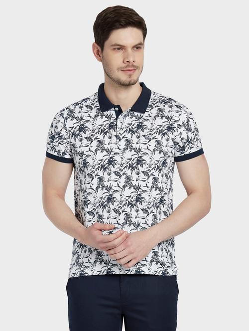 white floral polo t-shirt - 17804924 - Very Small Image - 1