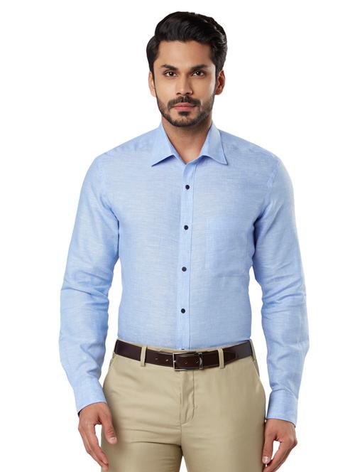 blue solid formal shirt - 17804952 - Very Small Image - 1