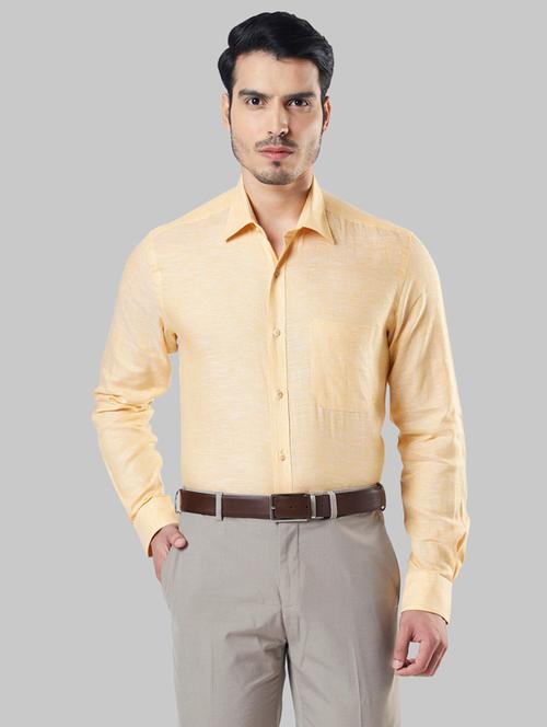 yellow solid formal shirt - 17804959 - Very Small Image - 1