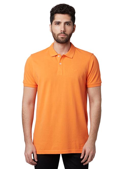orange solid polo t-shirt - 17804962 - Very Small Image - 1