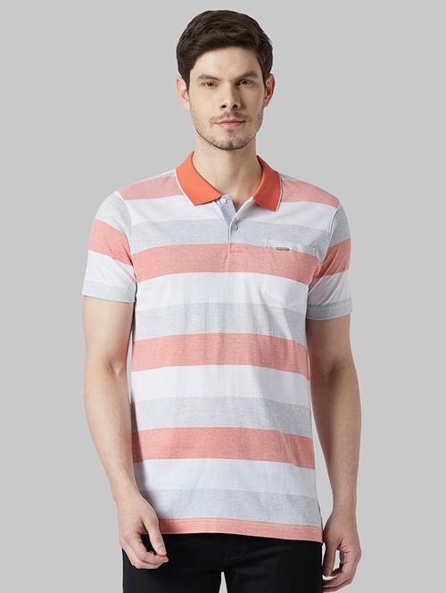 orange color block polo t-shirt - 17804977 - Very Small Image - 1