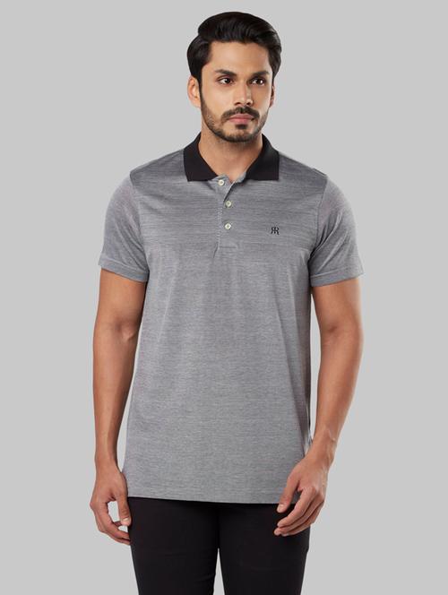 grey solid polo t-shirt - 17805094 - Very Small Image - 1