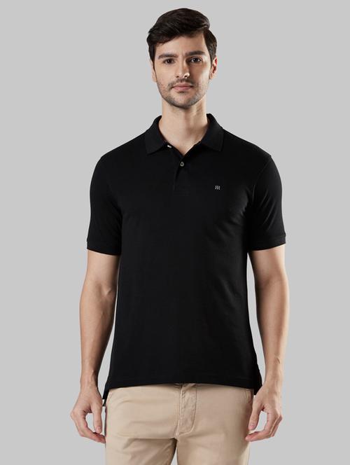 black solid polo t-shirt - 17805116 - Very Small Image - 1