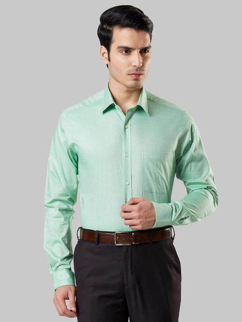 green solid formal shirt - 17805219 - Very Small Image - 1
