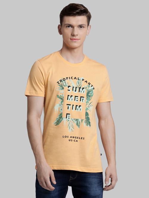 orange front print t-shirt - 17805220 - Very Small Image - 1