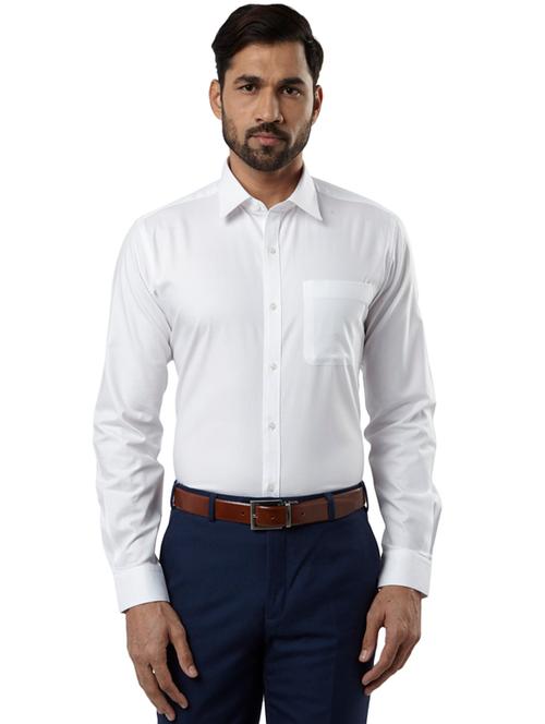 white solid formal shirt - 17805224 - Very Small Image - 1