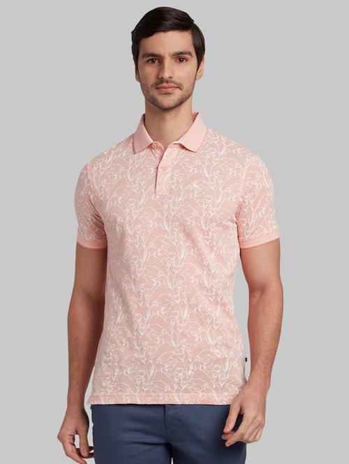 peach floral polo t-shirt - 17805230 - Very Small Image - 1