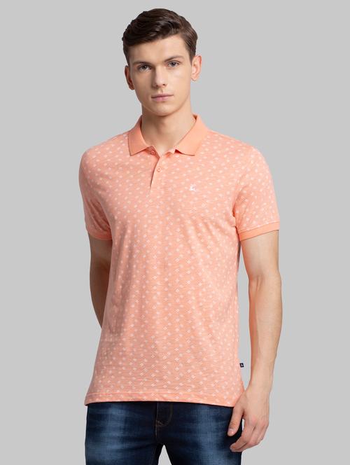 orange printed polo t-shirt - 17805240 - Very Small Image - 1