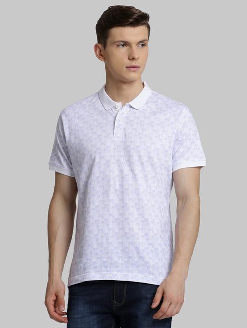white printed polo t-shirt - 17805249 - Very Small Image - 1