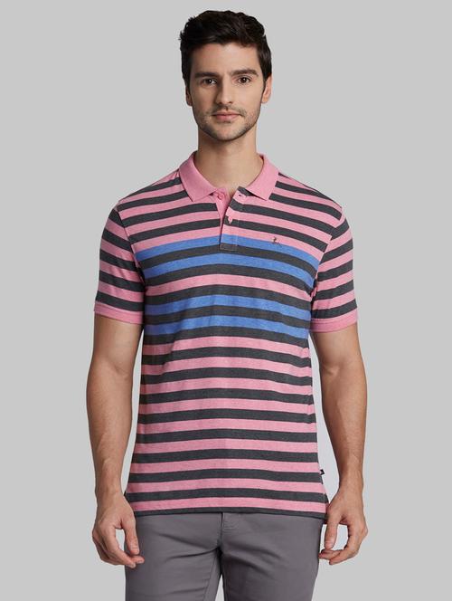 pink striped polo t-shirt - 17805268 - Very Small Image - 1