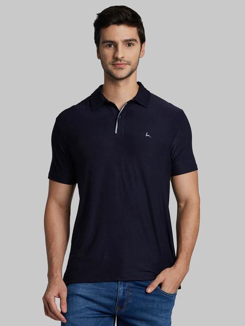 blue solid polo t-shirt - 17805294 - Very Small Image - 1